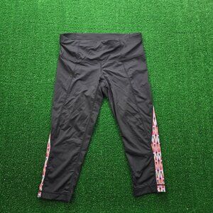 Athleta Pants Womens XS Black Leggings  Zig Zag Stretch Capri‎ Workout Gym Yoga